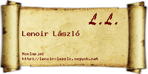 Lenoir László névjegykártya